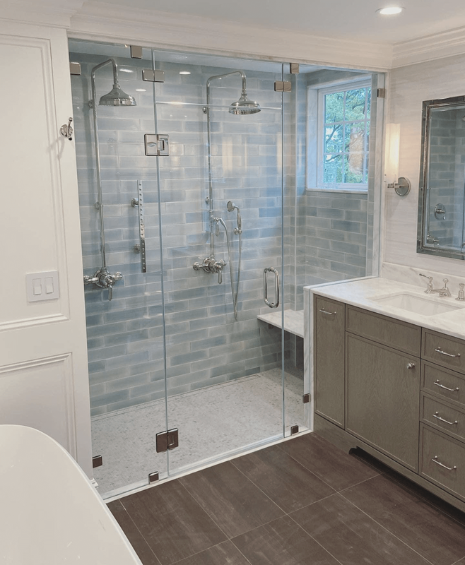Image of a bathroom with walk in shower